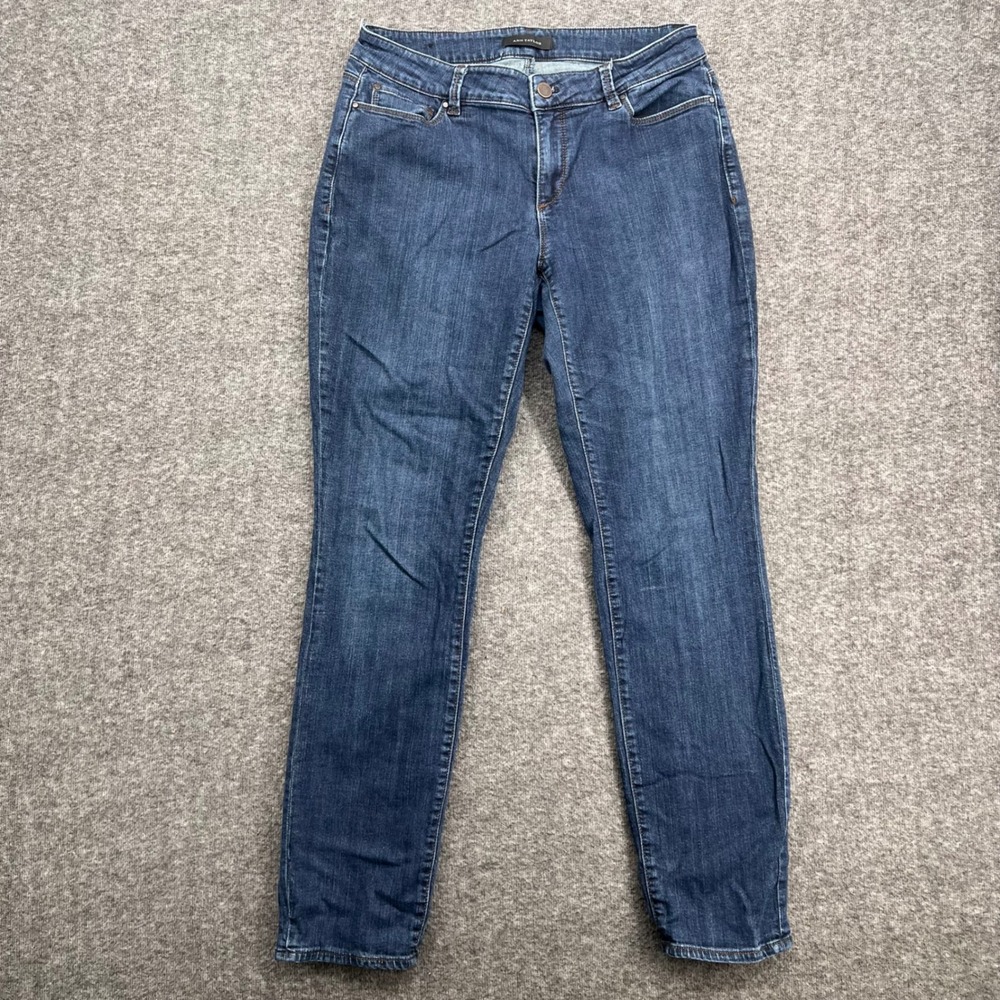 Ann Taylor The Skinny Curvy Fit Jeans Women 8 Dark Wash Stretch Denim Blue Pants